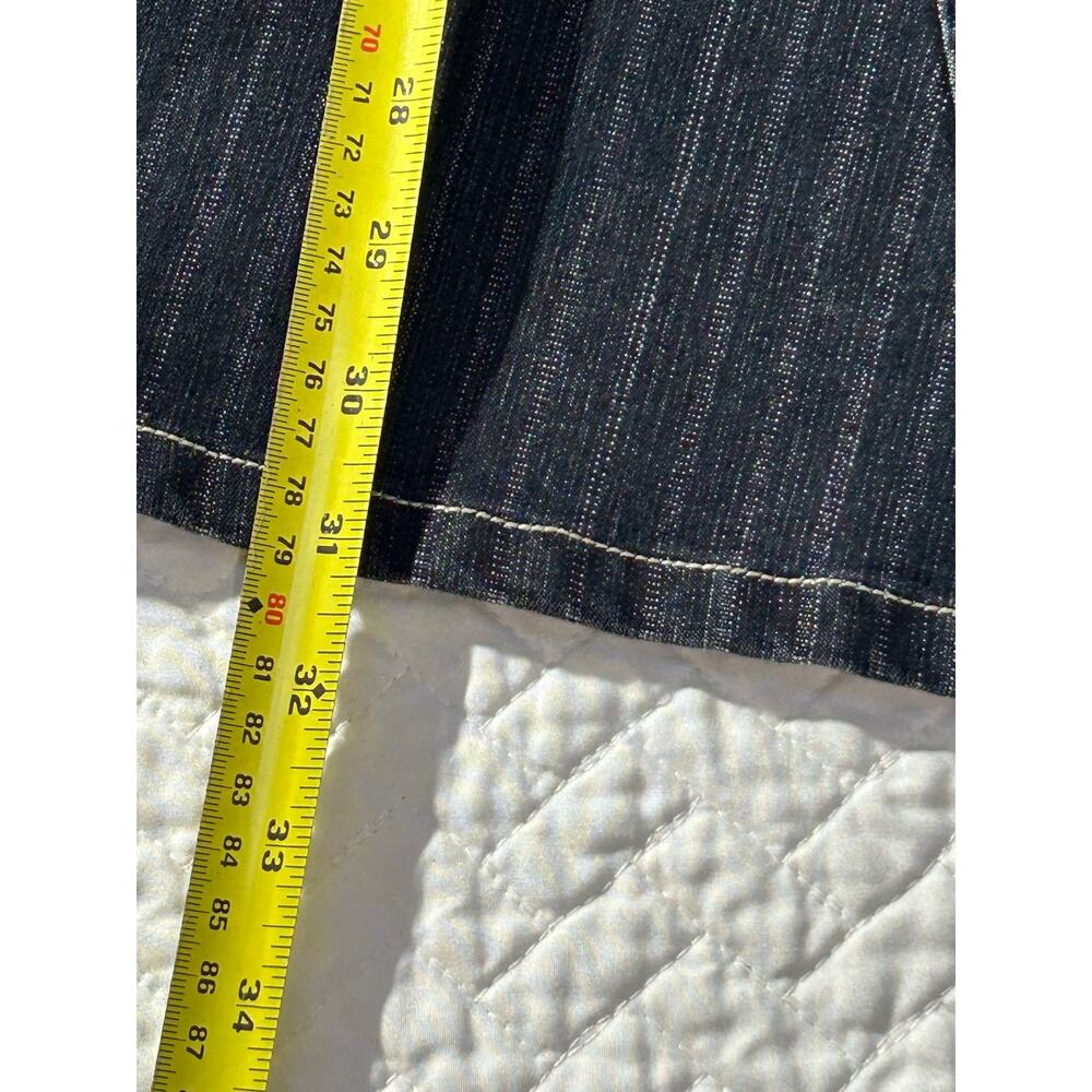 Minimalist CATO Dark Blue Denim A-Line Skirt/Cute Stitch Design Pattern/Size 16W - Picture 3 of 13